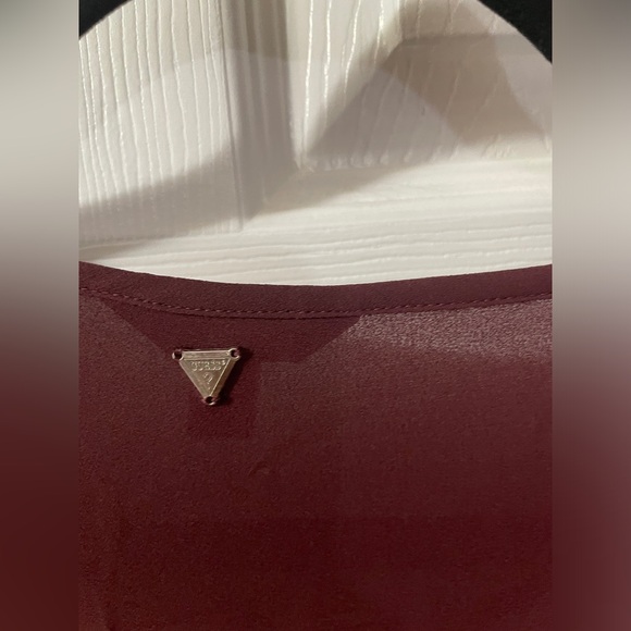 GUESS Burgundy Top Size S - Picture 4 of 8